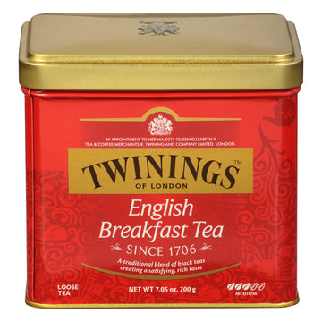 Twinings English Breakfast Loose Tea Tins, 3.53 Ounce Tins (Pack Of 6), Smooth, Flavourful, Robust Black Tea Leaves, Caffeinated, Enjoy Hot Or Iced