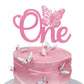 Rsstarxi Butterfly Cake Topper, Pink Glitter, 1 Pack, for Baby Shower and 1st Birthday Party Decor, Model XM021-new