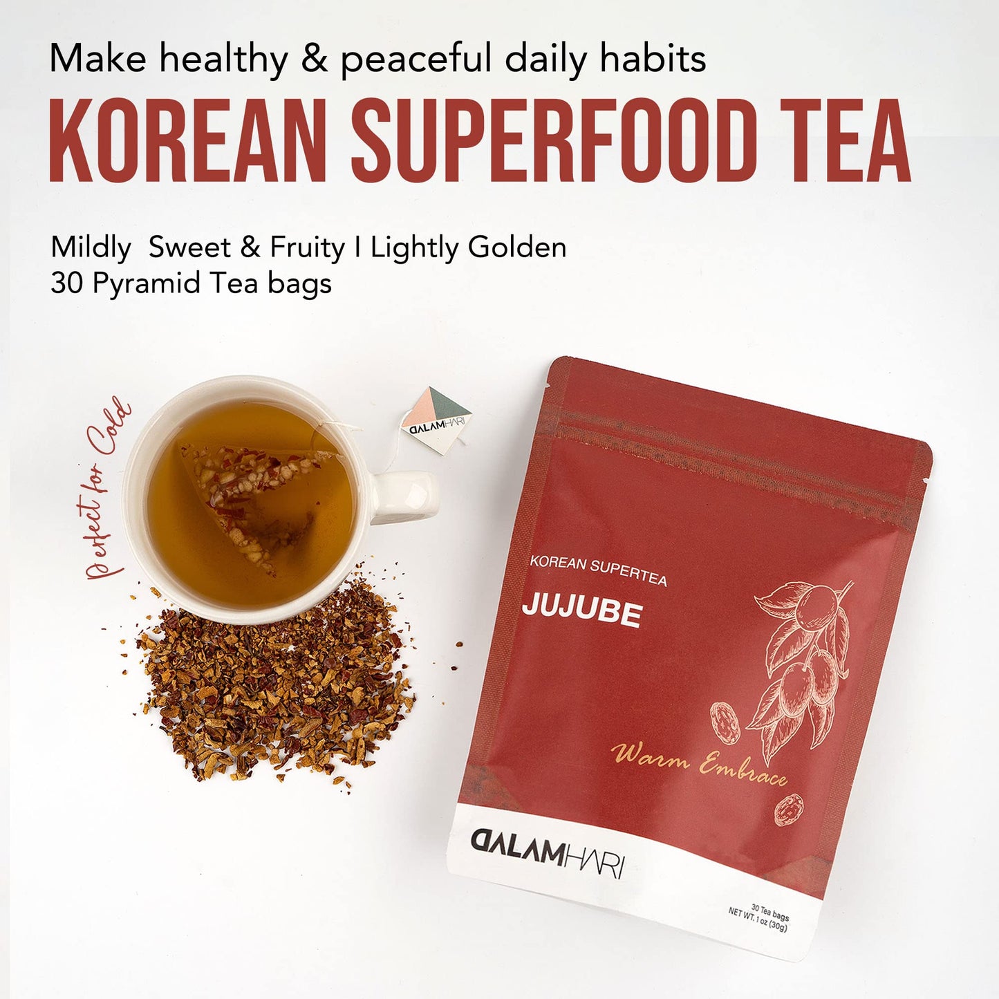 Dalamhari Jujube Tea 30T | Sleepytime Tea Smooth Move Tea Bags Medjool Dates Pitted Dates Date Sugar Free Te Divina Chupa Panza