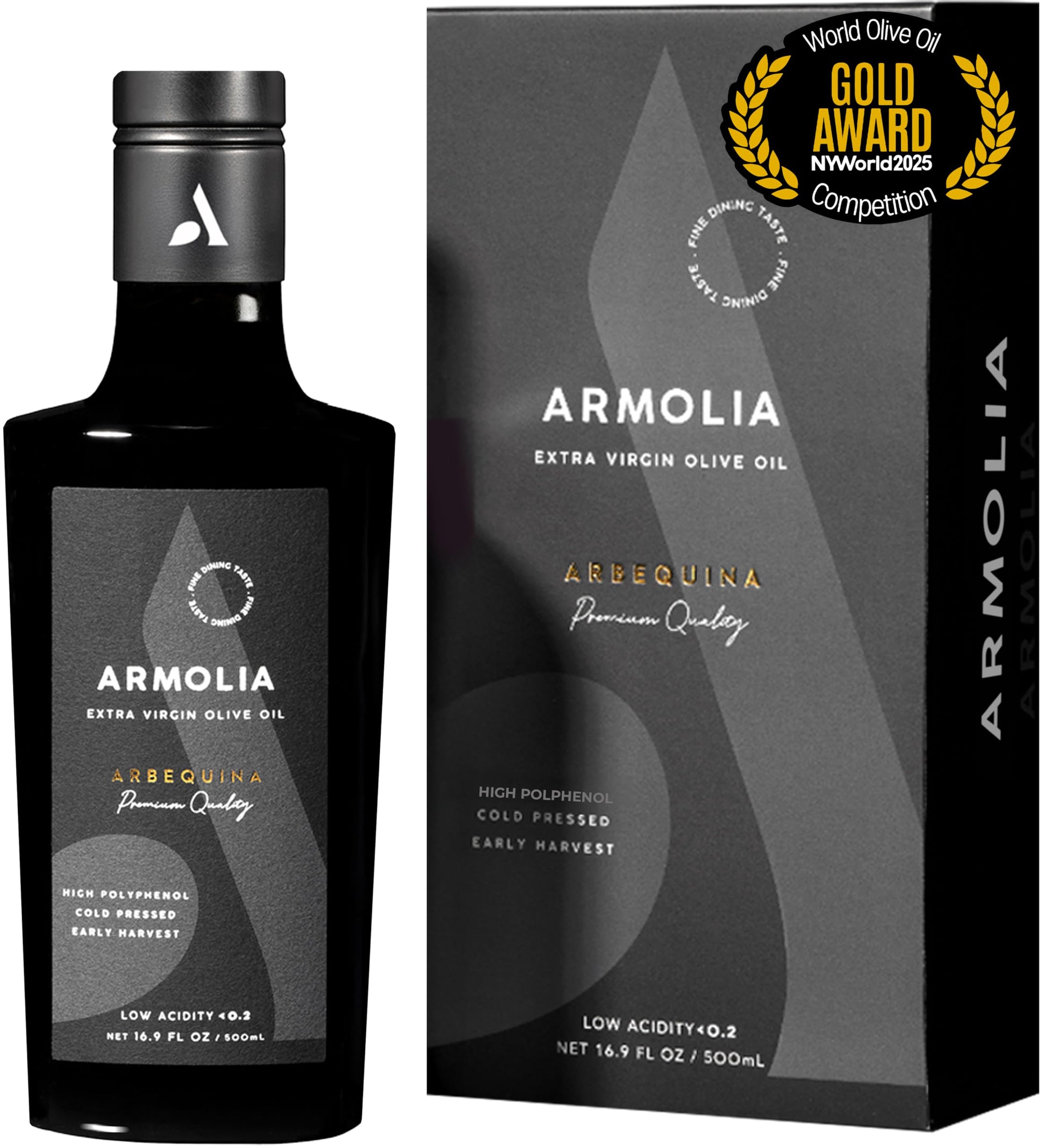 ARMOLIA Extra Virgin Olive Oil, Cold Pressed, Low Acidity, 24-Pack x 500mL