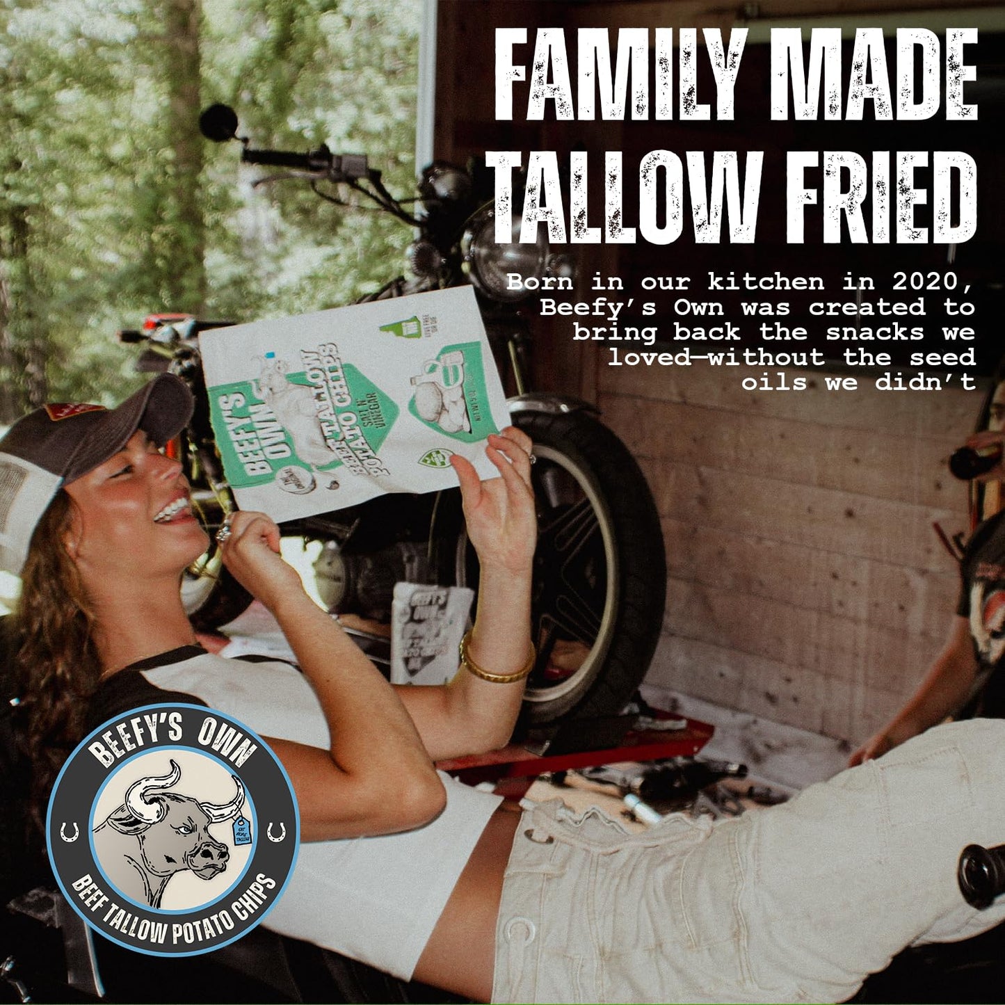 Beefys Own - Beef Tallow Chips | Gluten Free Potato Chips | Made with Non-GMO Potatoes & Beef Tallow | Seed Oil Free | Crispy &