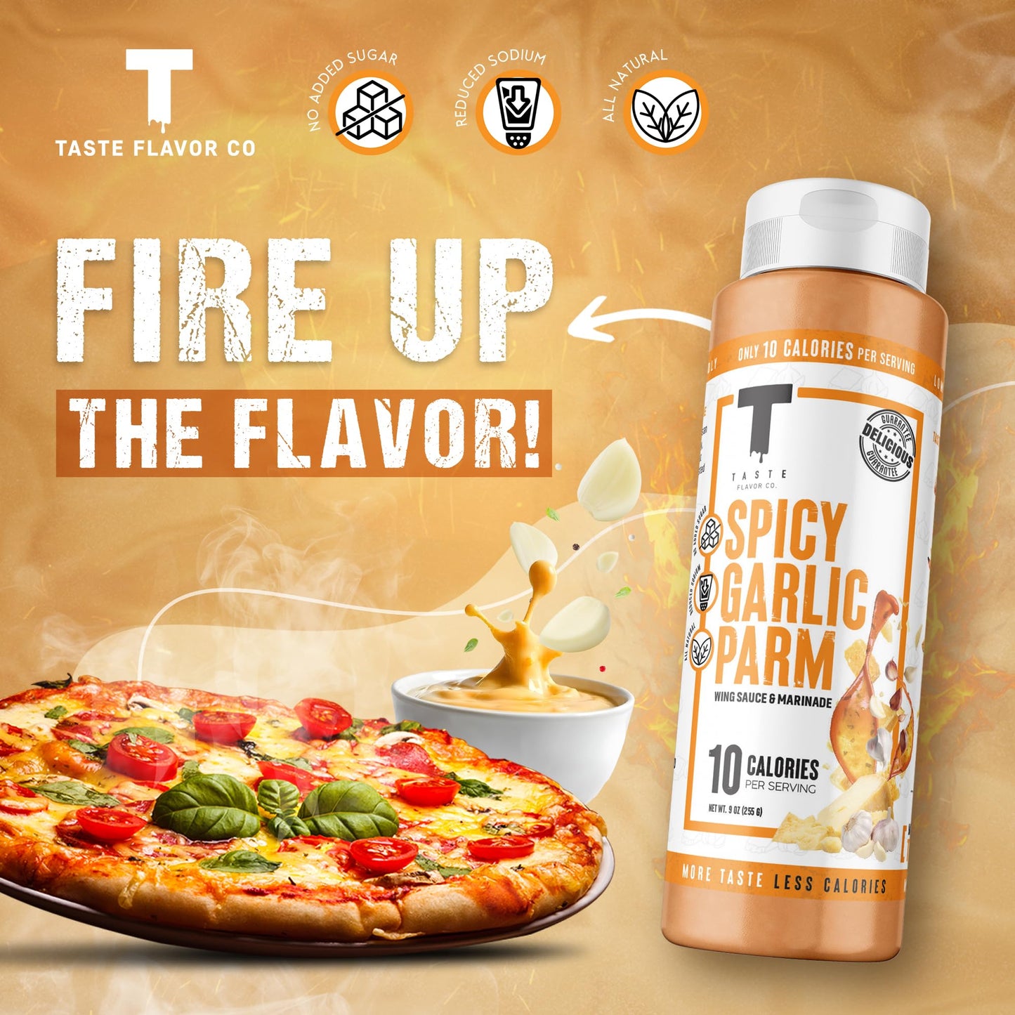 Taste Flavor Co. Grilling, Dipping Sauce And Marinade, Great Tasting, Low-Calorie Sauces, Keto Friendly, No Oils (3 Pack, Spicy