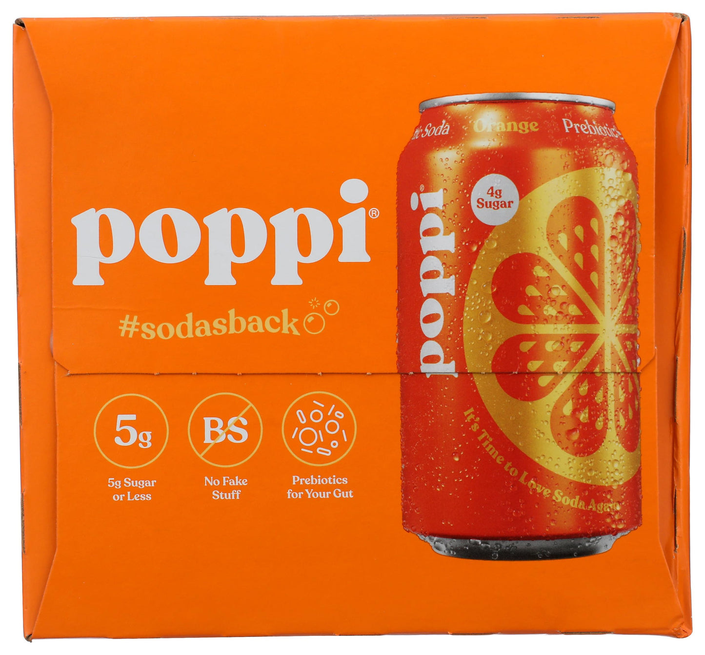 Poppi Prebiotic Soda 4 Pack - 12 Fl Oz, Orange Flavor, Model 0810063710033