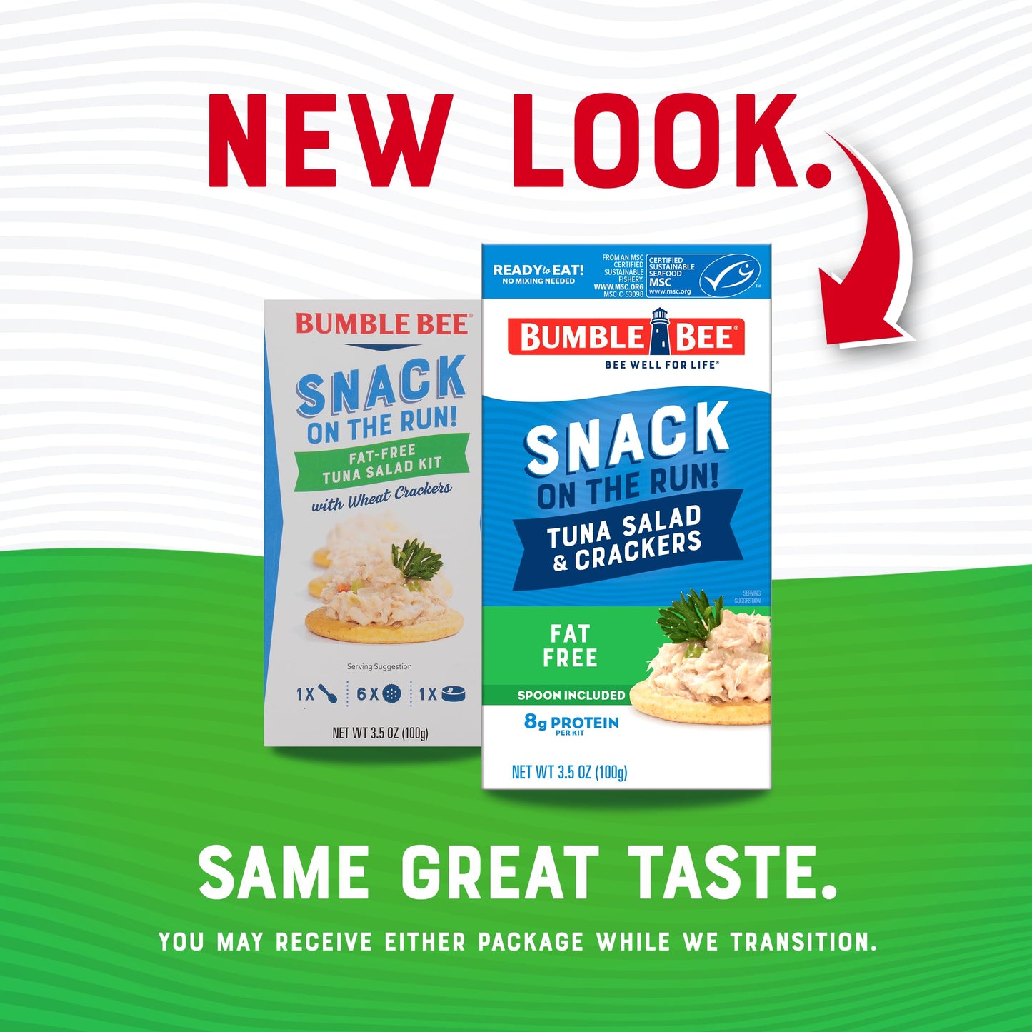 Bumble Bee Snack On The Run Fat-Free Tuna Salad With Crackers Kit- Ready To Eat, Spoon Included - Wild Caught Tuna - Shelf Stable & Convenient Protein Snack, 3.5 Ounce Boxes (Pack Of 12)