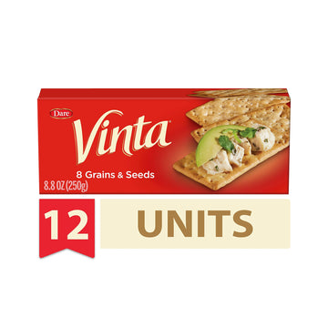Vinta Crackers, Original - Delicious Bold Taste Of 8 Grains And Seeds - No Artificial Flavors, No Cholesterol, Peanut Free - Del