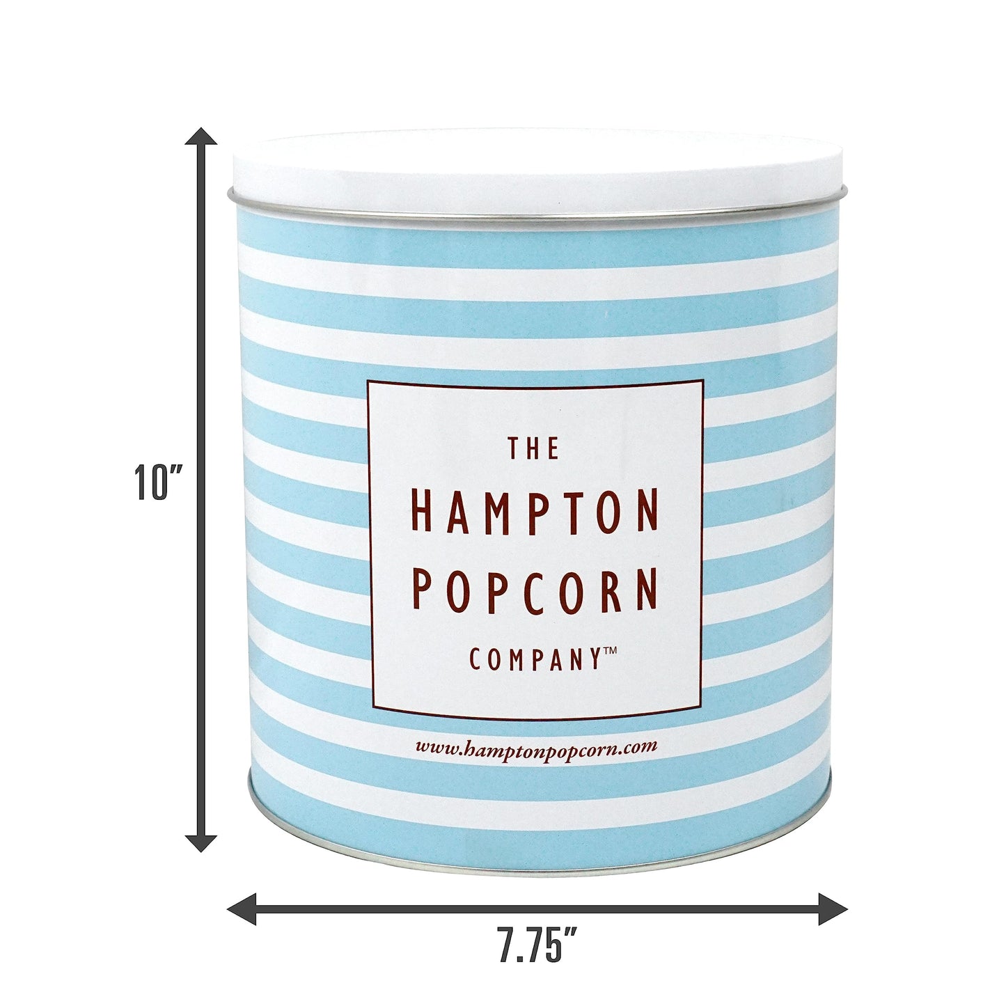 White & Dark Chocolate Swirl Popcorn Tin, 24.5 Ounce Popcorn 1 Gallon Tin, Gourmet Popcorn Gift, Birthday Gifts, The Hampton Pop