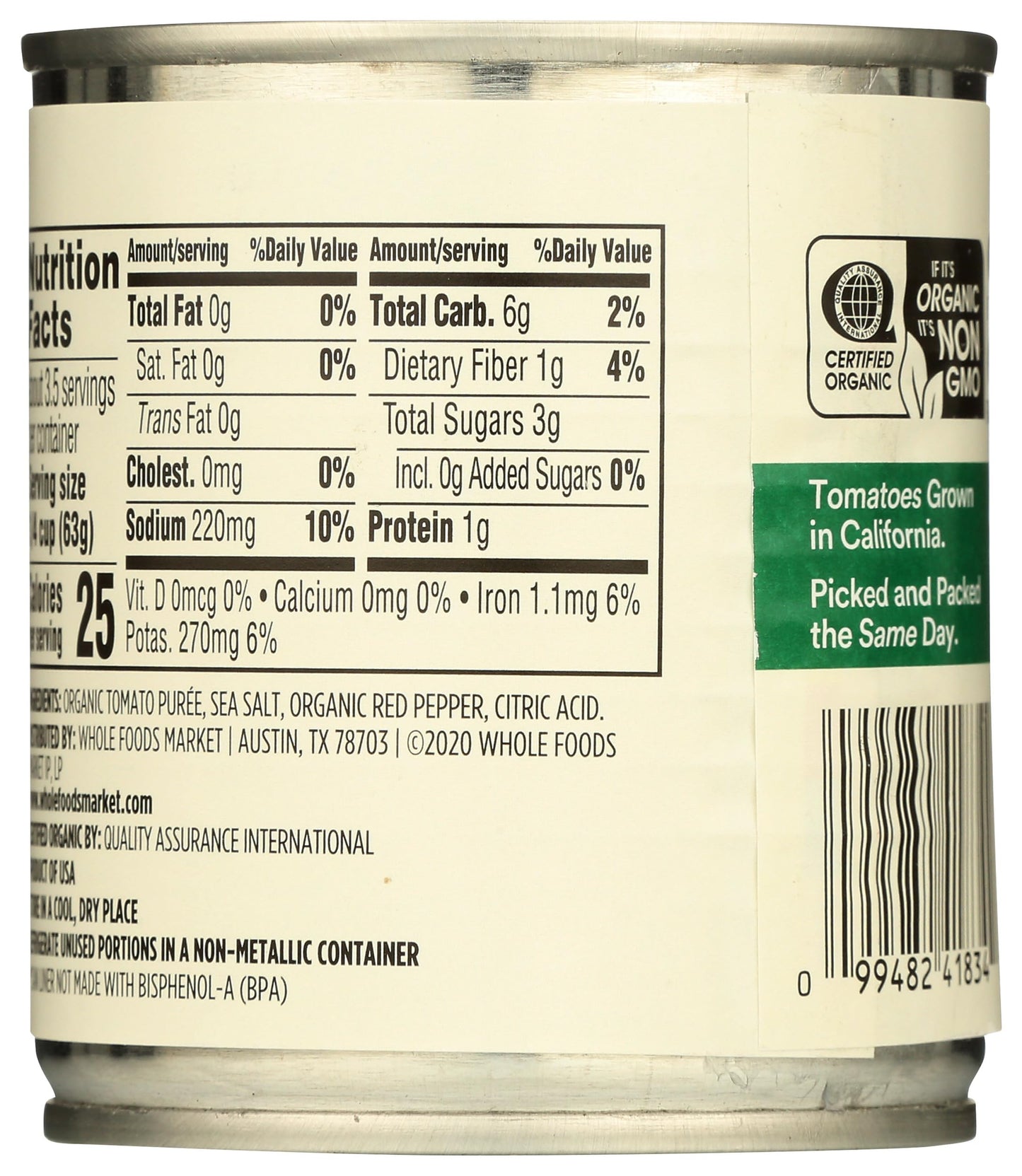 365 By Whole Foods Market, Sauce Tomato Organic, 8 Ounce