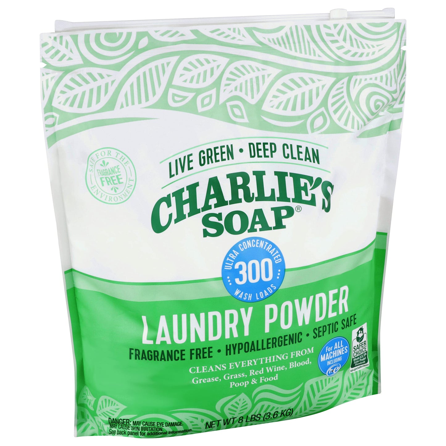 Charlies Soap Laundry Powder (300 Loads, 1 Pack) Hypoallergenic Deep Cleaning Washing Powder Detergent - Eco-Friendly, Safe, And