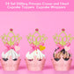 72 Pieces Glittery Princess Cupcake Toppers Crown Cupcake Wrapper Holder Pink Gold Crown Tiara Cupcake Pick Glitter Heart Cupcak