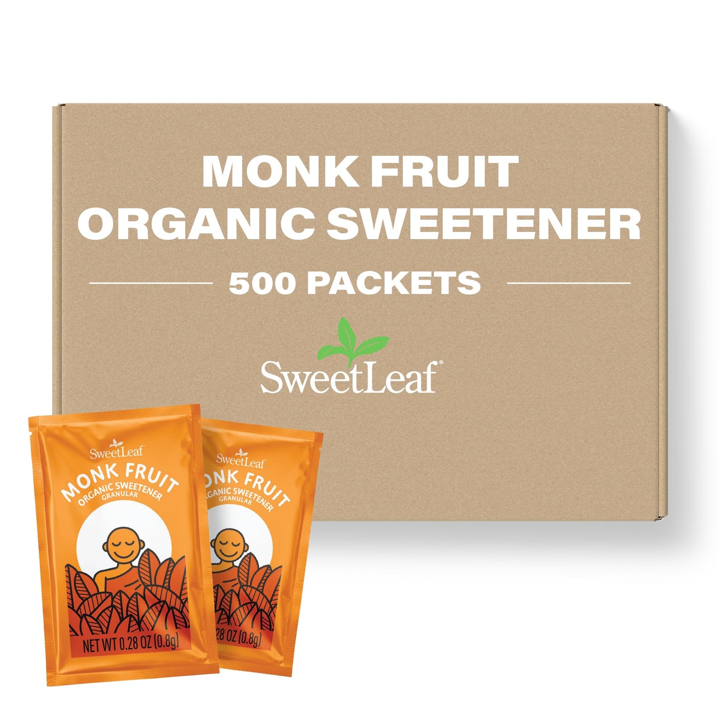 SweetLeaf Monk Fruit Sweetener Packets - Zero Calorie, Keto Friendly - 500 Count - Gluten Free