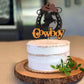 Keaziu 1 Pack Cowboy Cupcake Toppers Riding Horseshoe Cowboy Hats Western Theme Happy Birthday Baby Shower Party Cake Decoration
