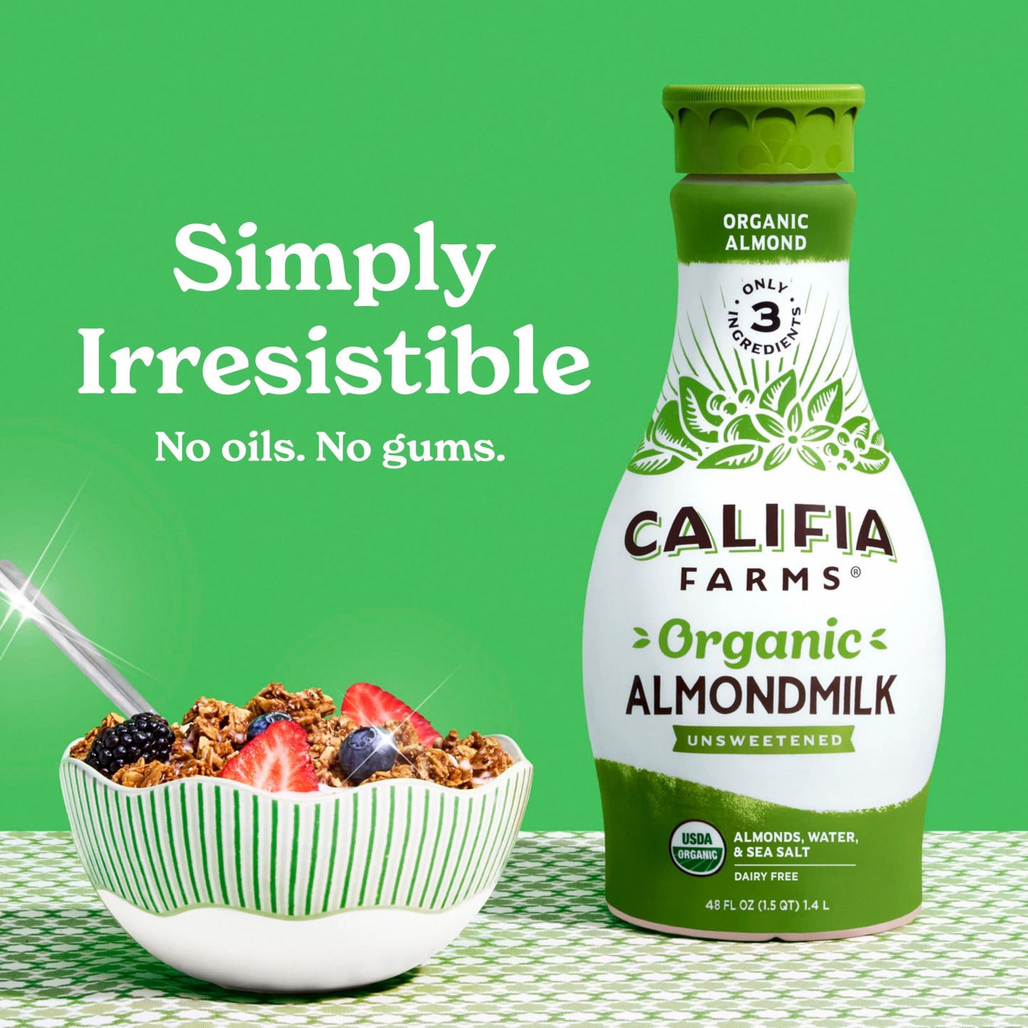 Califia Farms - Organic Unsweetened Almond Milk, 48 Oz, Dairy Free, Keto, Vegan, Plant Based, Organic Milk, Non GMO, Low Calorie