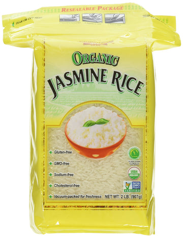 Golden Star Jasmine Rice 2 lb (Pack of 2) 100% organic, gluten free, GMO free
