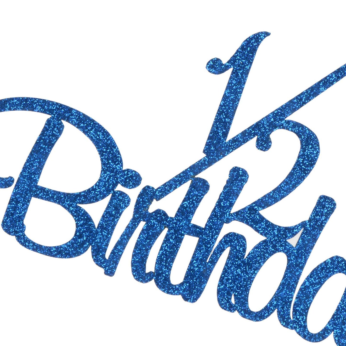 1/2 Birthday Cake Topper, Half Way To One, Baby Boys Girls Half Cake Deco, Happy 6 Month Birthday Party Supplies, Blue Glitter