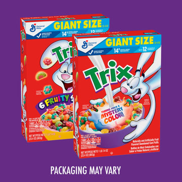 Trix Fruity Breakfast Cereal, 6 Fruity Shapes, Whole Grain, Giant Size, 23.4 Oz