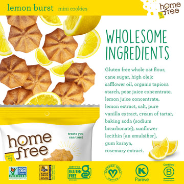 Homefree Treats You Can Trust Gluten Free Mini Cookies, Single Serve, Lemon Burst, 1.0 Ounce (Pack Of 10)…