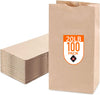 Mr Miracle 20Lb Brown Paper Bags - Pack Of 100, Kraft Paper Regular Size, Great For Takeout Orders, Lunch Bags - Durable, Reusab