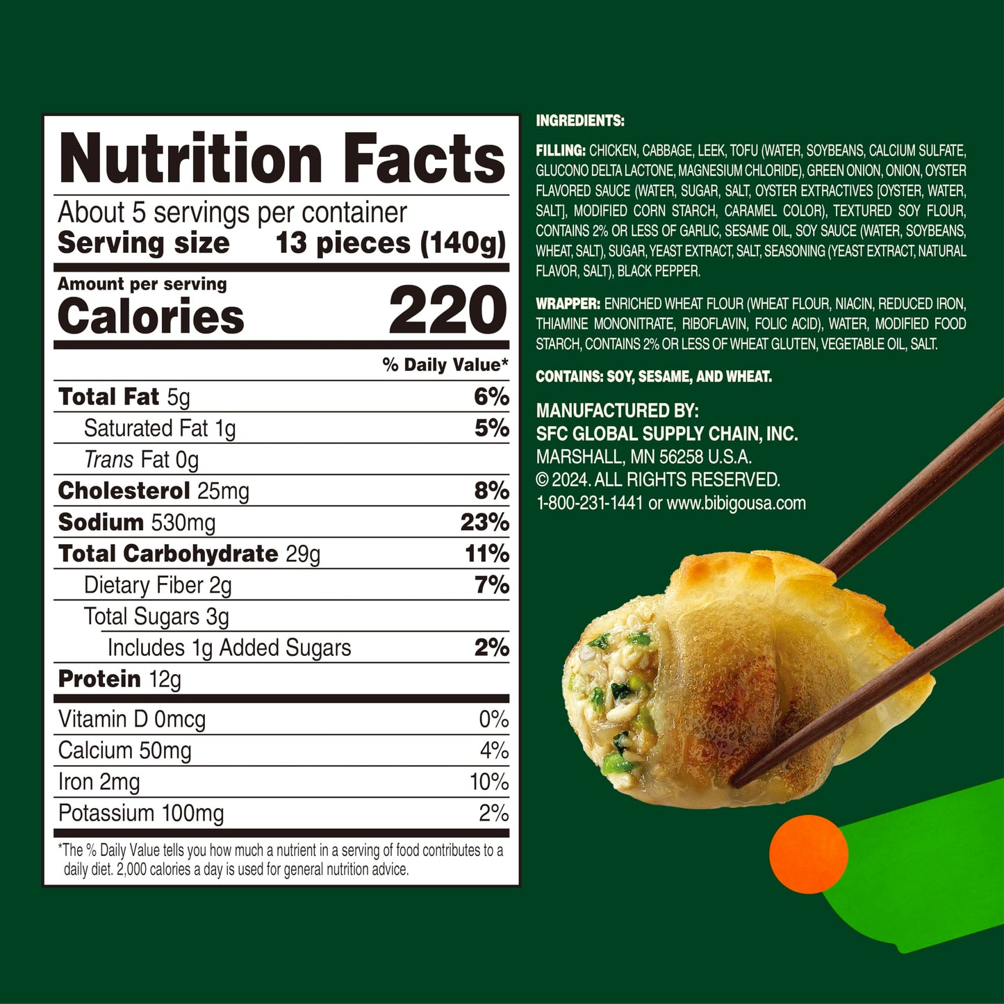 bibigo Mini Chicken & Vegetable Wonton, 24 Oz