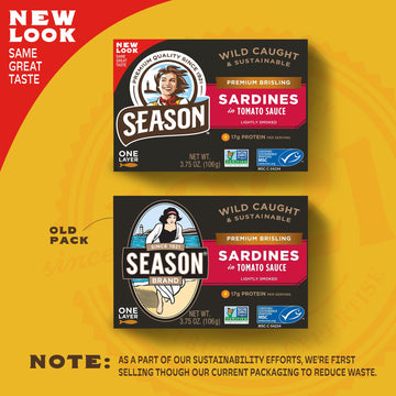 Season Brisling Sardines In Tomato Sauce - Wild Caught, 17G Of Protein, Keto Snacks, More Omega 3'S Than Tuna, Kosher, High In C