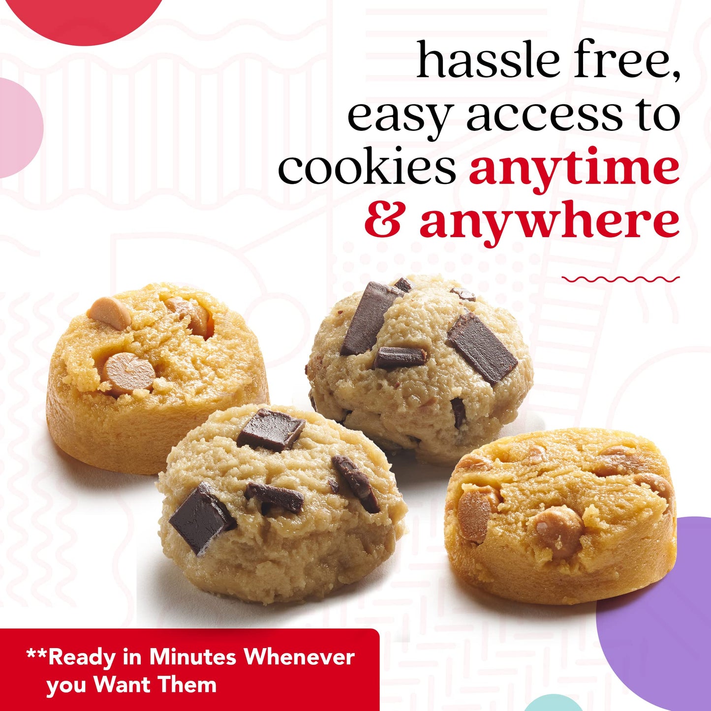 David's Cookies Preformed Frozen Cookie Dough Chocolate Chunk & Peanut Butter 96 count