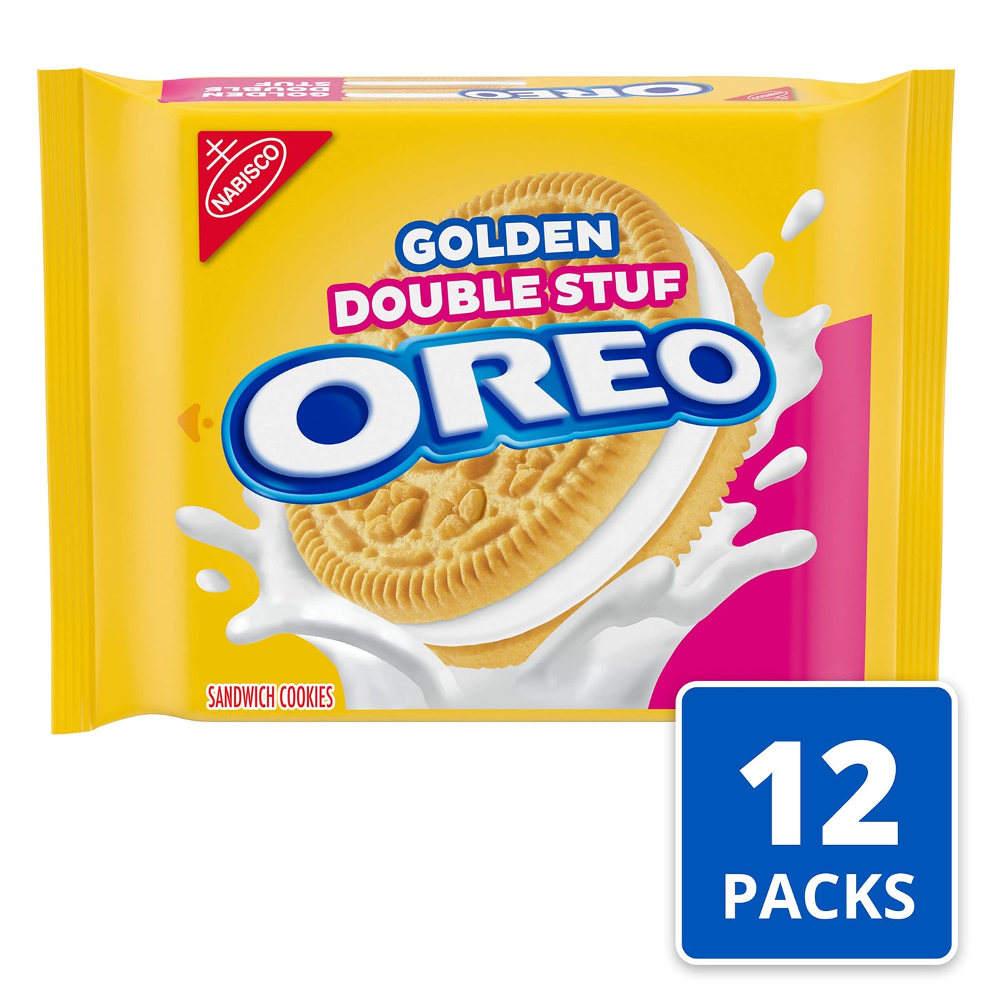 OREO Double Stuf Golden Sandwich Cookies, 12 - 14.03 oz Packs