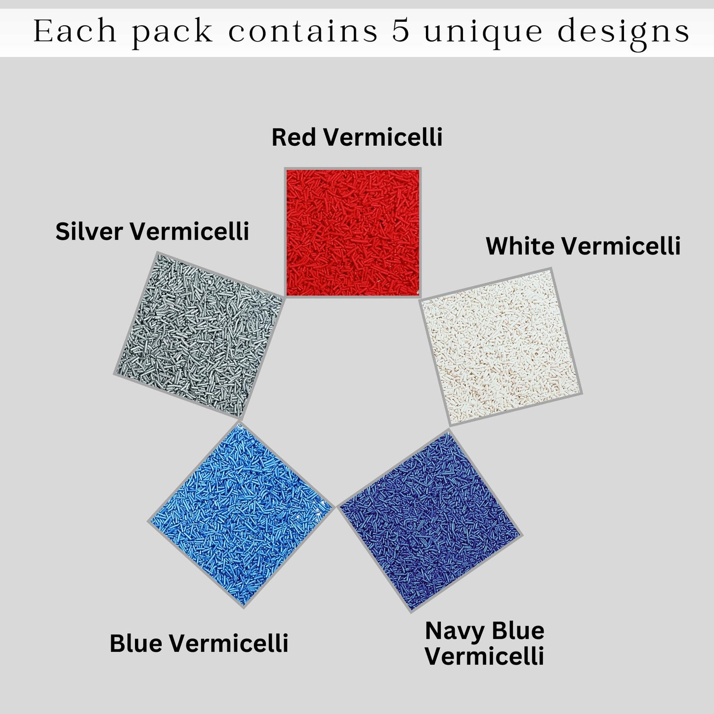 Confect Edible Christmas Sprinkles | Assorted Pack of 5 Mix Patriotic Red, White, Blue & Silver Jimmies | Sprinkles For Cake & C