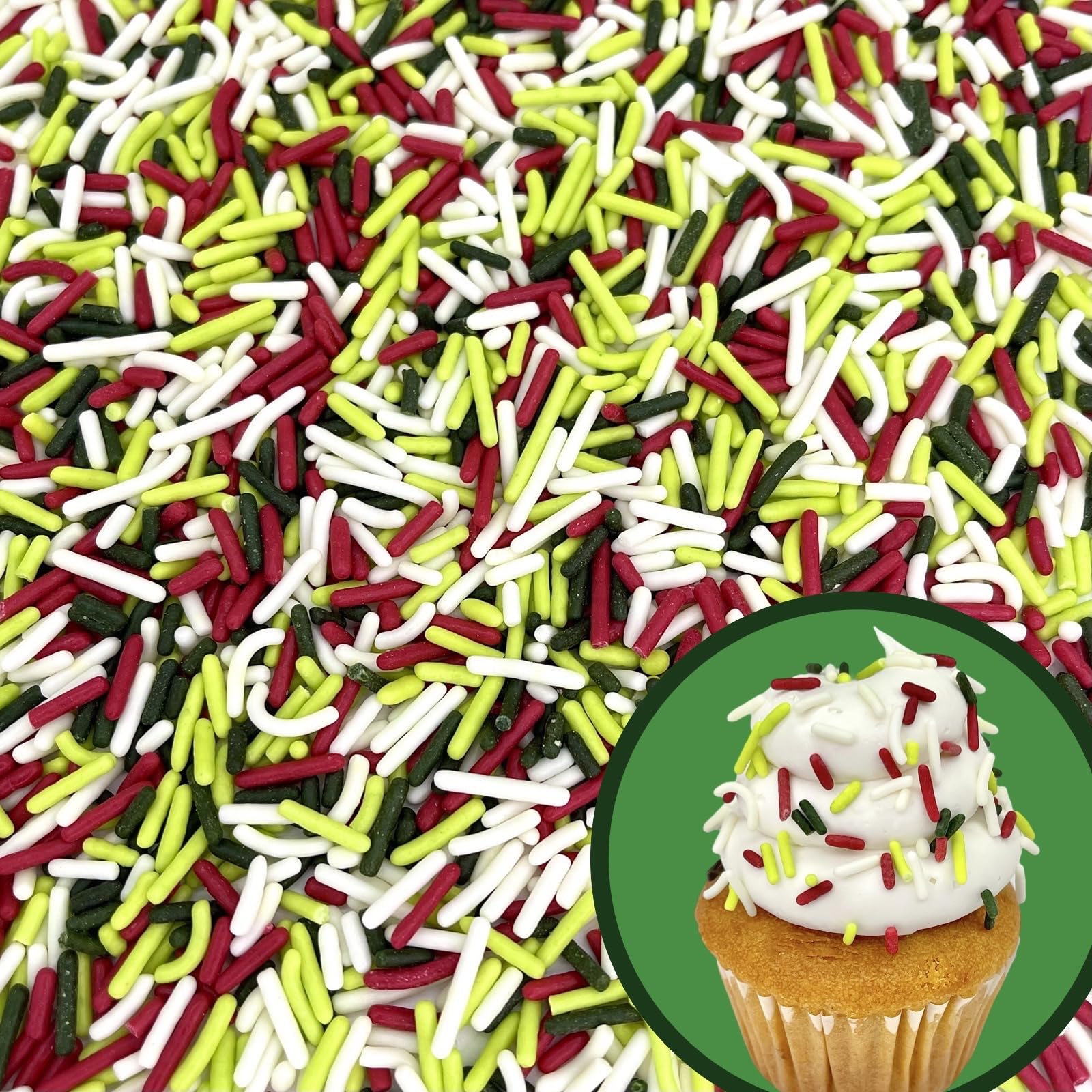Manvscakes, Natural Christmas Sprinkles, No Artificial Dyes, Gluten Free, Holiday Cookies, Edible, Christmas Cake Decorations, 3