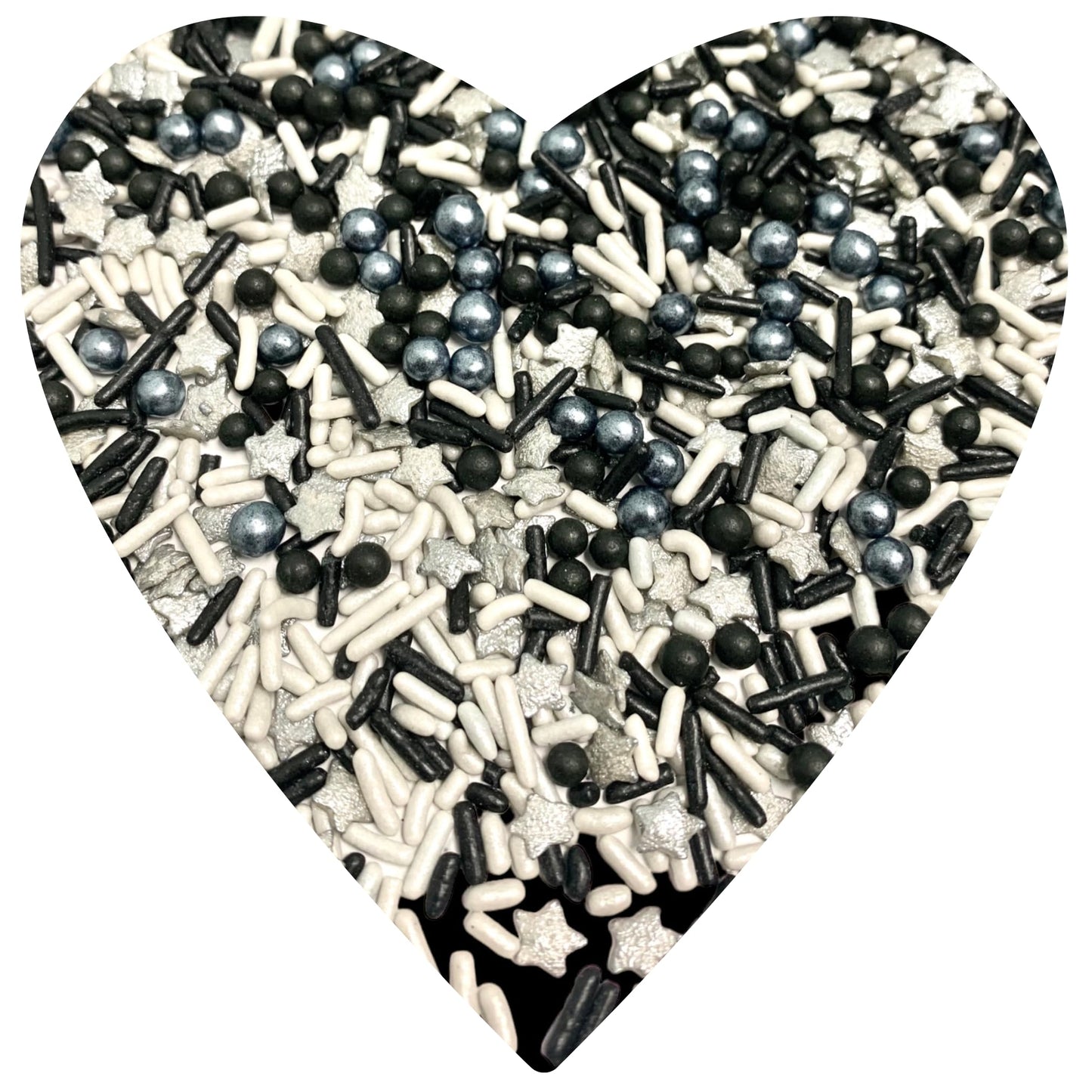 Cool Mom Sprinkles Silver & Black Themed Sprinkles for Cakes, Cupcakes & Desserts, 4 oz, Gluten-Free