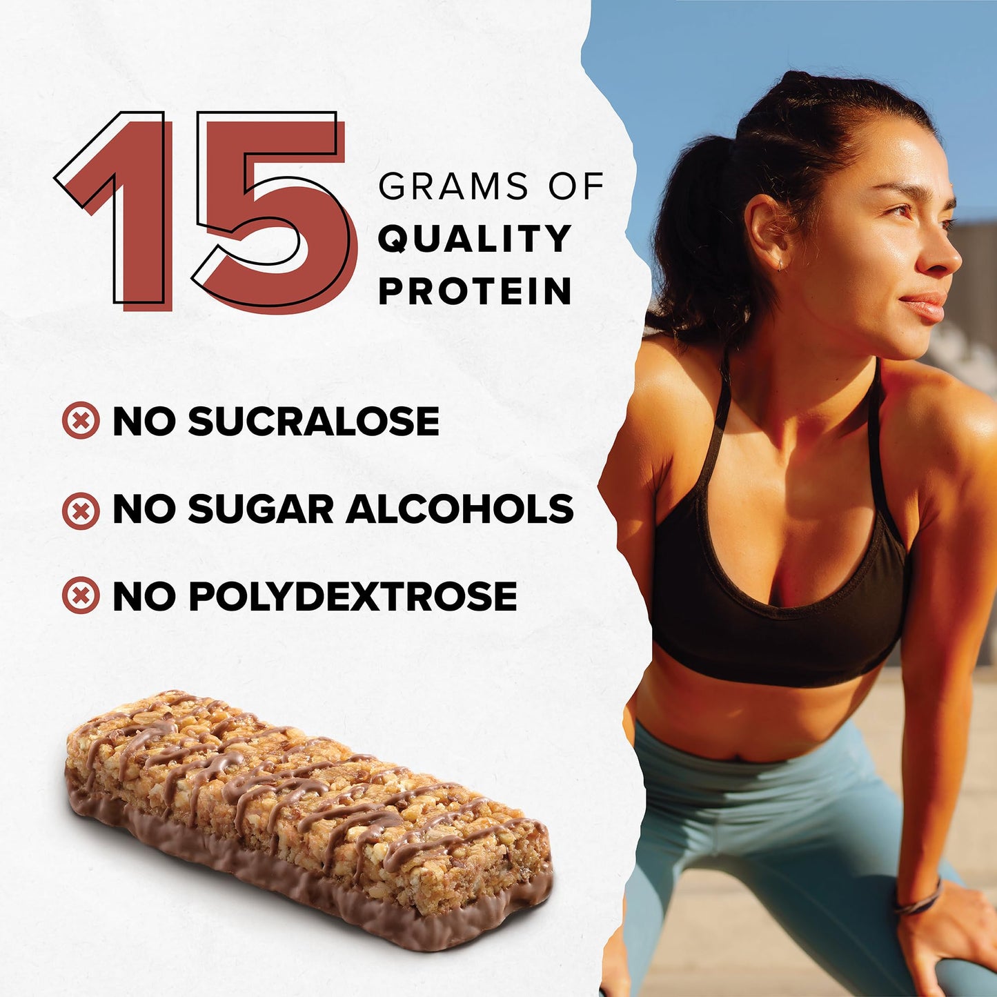 Ready® Protein Bars – High-Protein Snack With 15G Whey Protein, All-Natural Ingredients, Supports Lean Muscle And Recovery, No Artificial Sweeteners – Chocolate Peanut Butter, 12-Pack