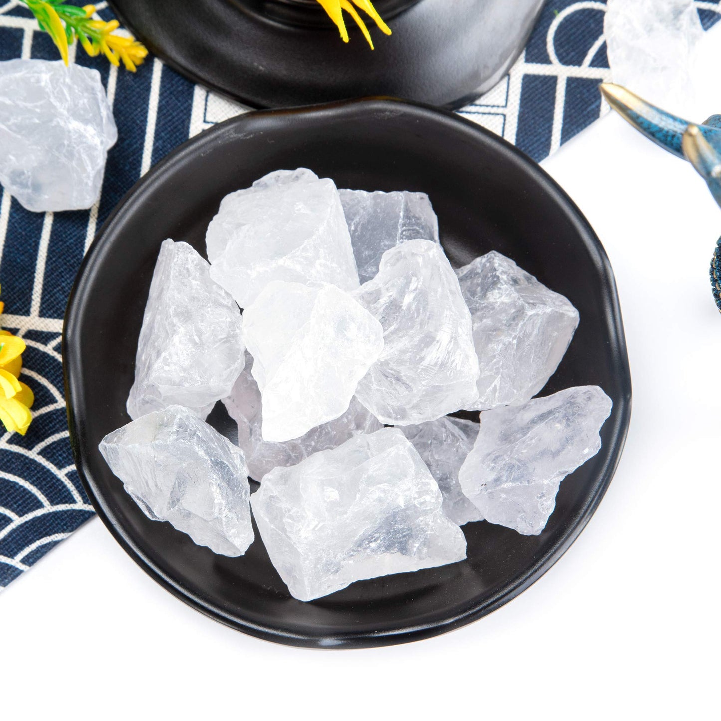 Uu Unihom 1 Lb Bulk Rough Clear Quartz Crystal For Tumbling, Cabbing, Polishing, Decoration, Wrapping,Large 1'' Natural Raw Ston