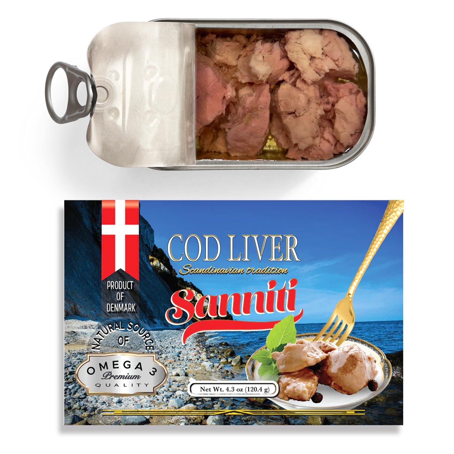 Sanniti Cod Liver, Scandinavian Edition, 4.3 Oz (Pack Of 12)