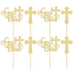 Gyufise Cupcake Toppers, 24Pcs Glitter Cross, Baptism Party Decorations, Gold, Model ZN0096-1-G