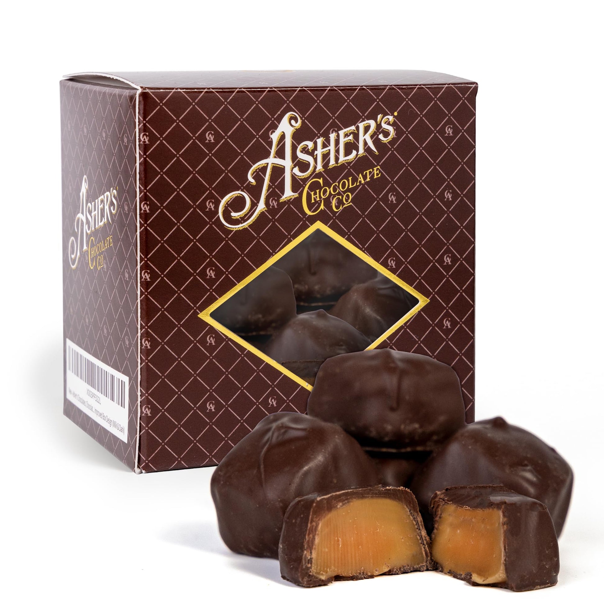 Asher's Chocolates Sugar Free Chocolate Caramels, Individually Wrapped, 10 Creamy Pieces of Caramel in Decorative Boxes, Diabeti