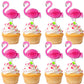Rsstarxi 50 Pack Cupcake Toppers, 3D Flamingo Design, Tropical Theme for Luau, Baby Shower, Birthday, Wedding, Paper, Design 4