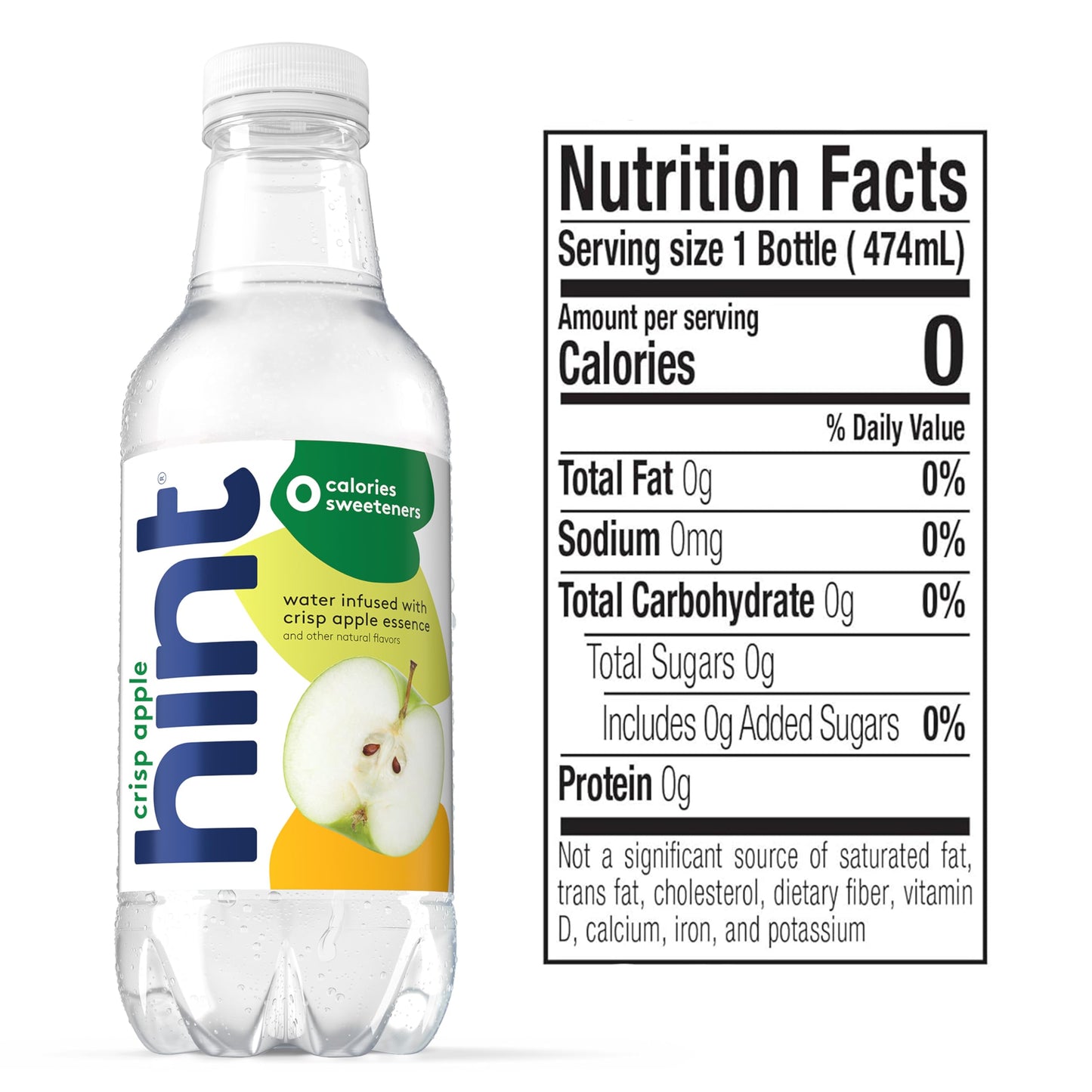 Hint Fruit-Infused Bottled Water, Crisp Apple - Sugar Free Flavored Water with Zero Calories, Naturally Flavored, and No Artific