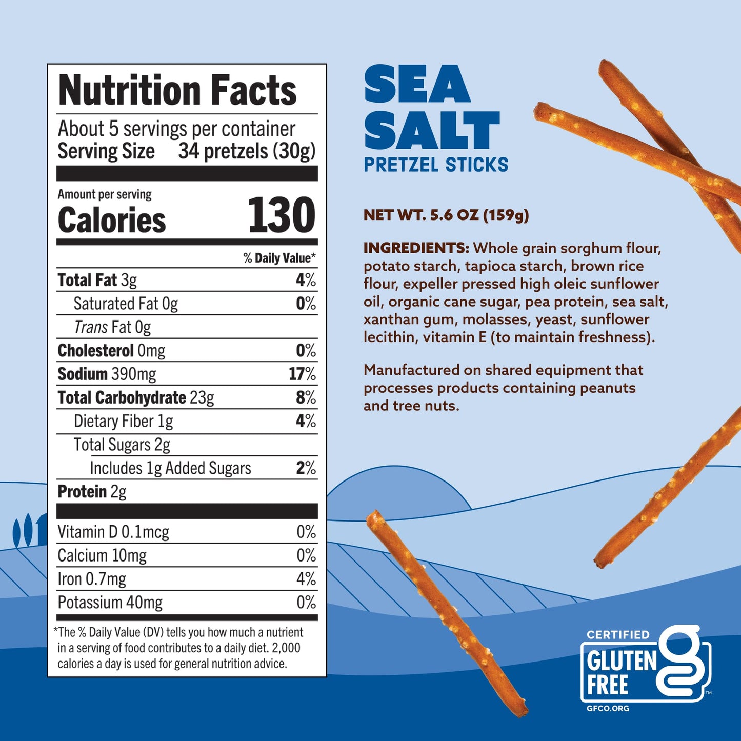 Quinn Gluten Free Sea Salt Pretzel Sticks, Whole Grain, Vegan, 5.6 Oz (Pack of 8), Non-GMO, Dairy Free, Sea Salt