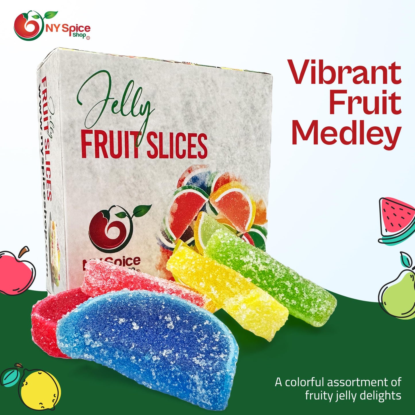 Ny Spice Shop Jelly Fruit Candy - 3 Pound Fruit Slices Candy - Assorted Fruit Gummies - Fruit Snacks For Candies Lovers