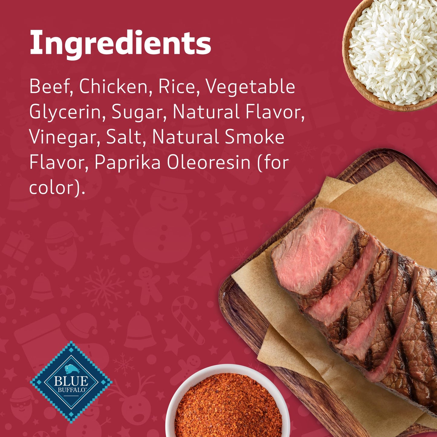 Blue Buffalo Nudges Grillers Dog Treats, Steak, 5-Oz. Seasonal Bag