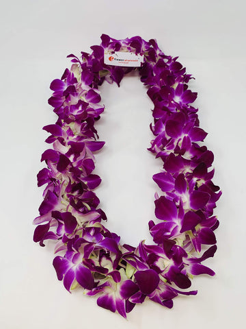 Fresh Hand Made Dendrobium Orchid Lei Purple