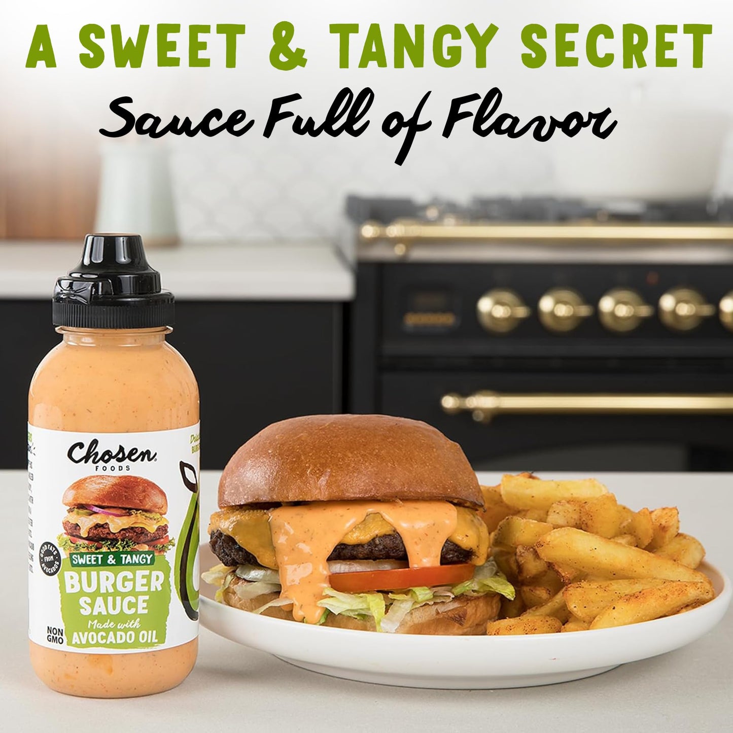 Chosen Foods Dip & Drizzle Sauces Variety Pack - Burger, Chicken, Everything Bagel Sauces - 3-Pack - 23.8 cm