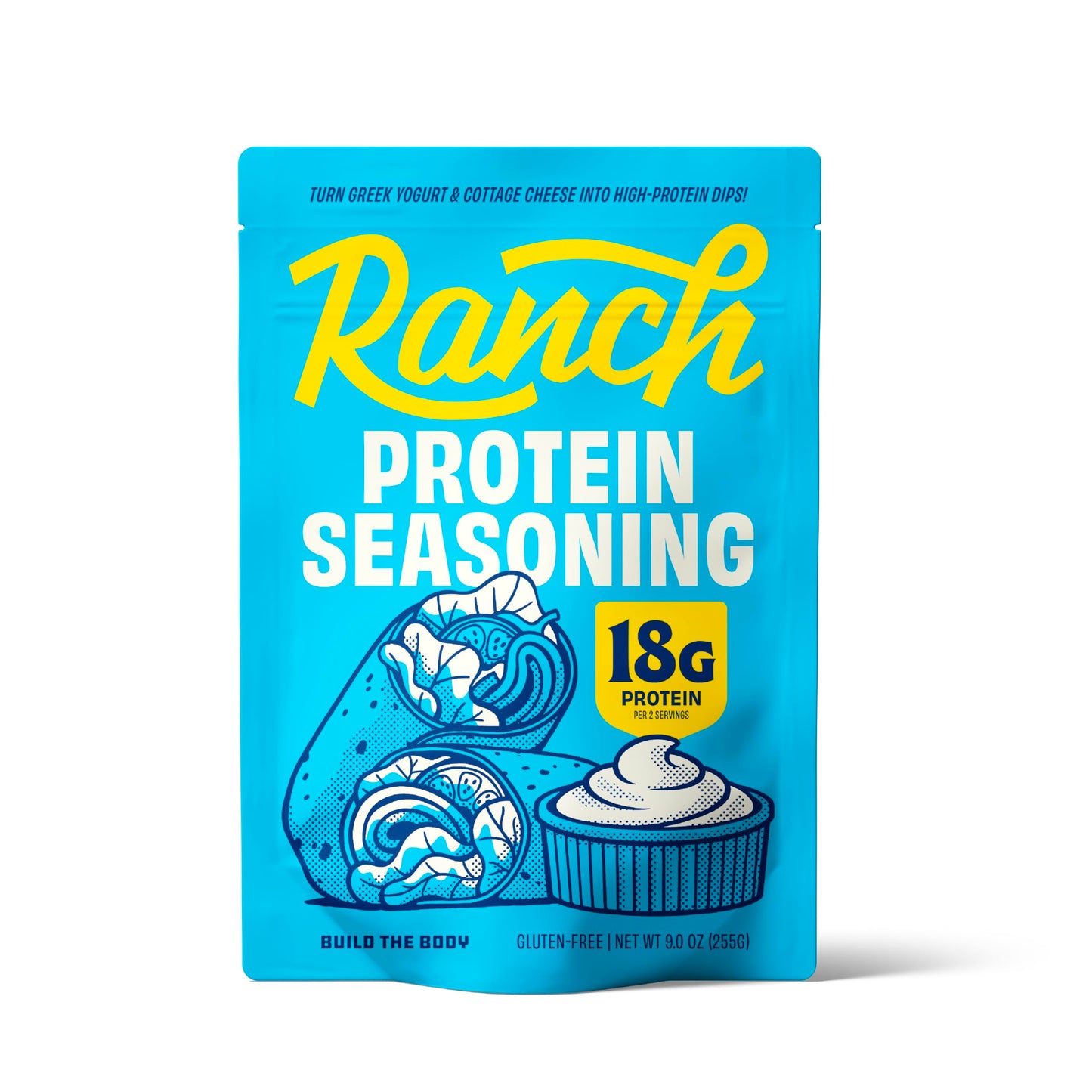 Protein Ranch Seasoning for Salad Dressings & Dips - Quick & Easy Ranch Dressing Mix | Great with Veggies & Popcorn | Savory Protein Powder