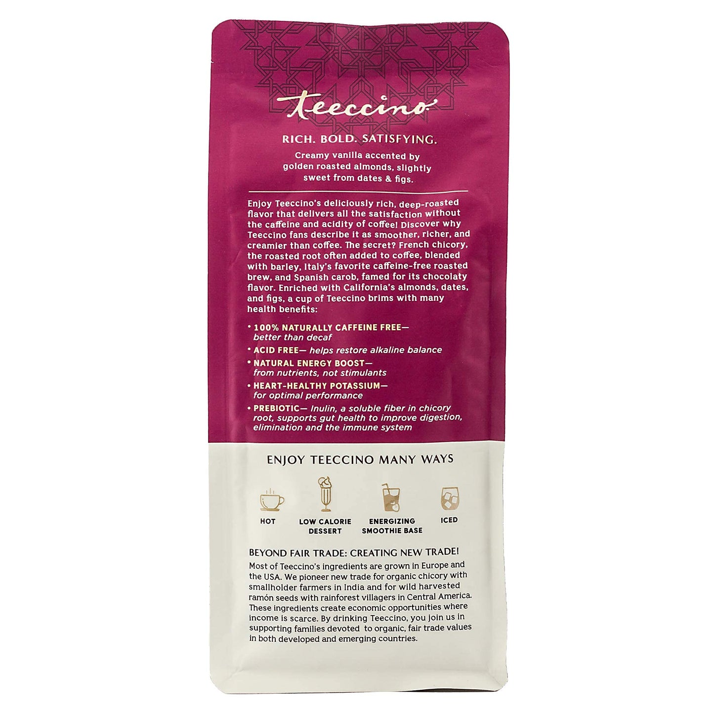 Teeccino Herbal Coffee Variety Pack - Caffeine-Free Dark Roast, 11 Ounce (Pack of 3)