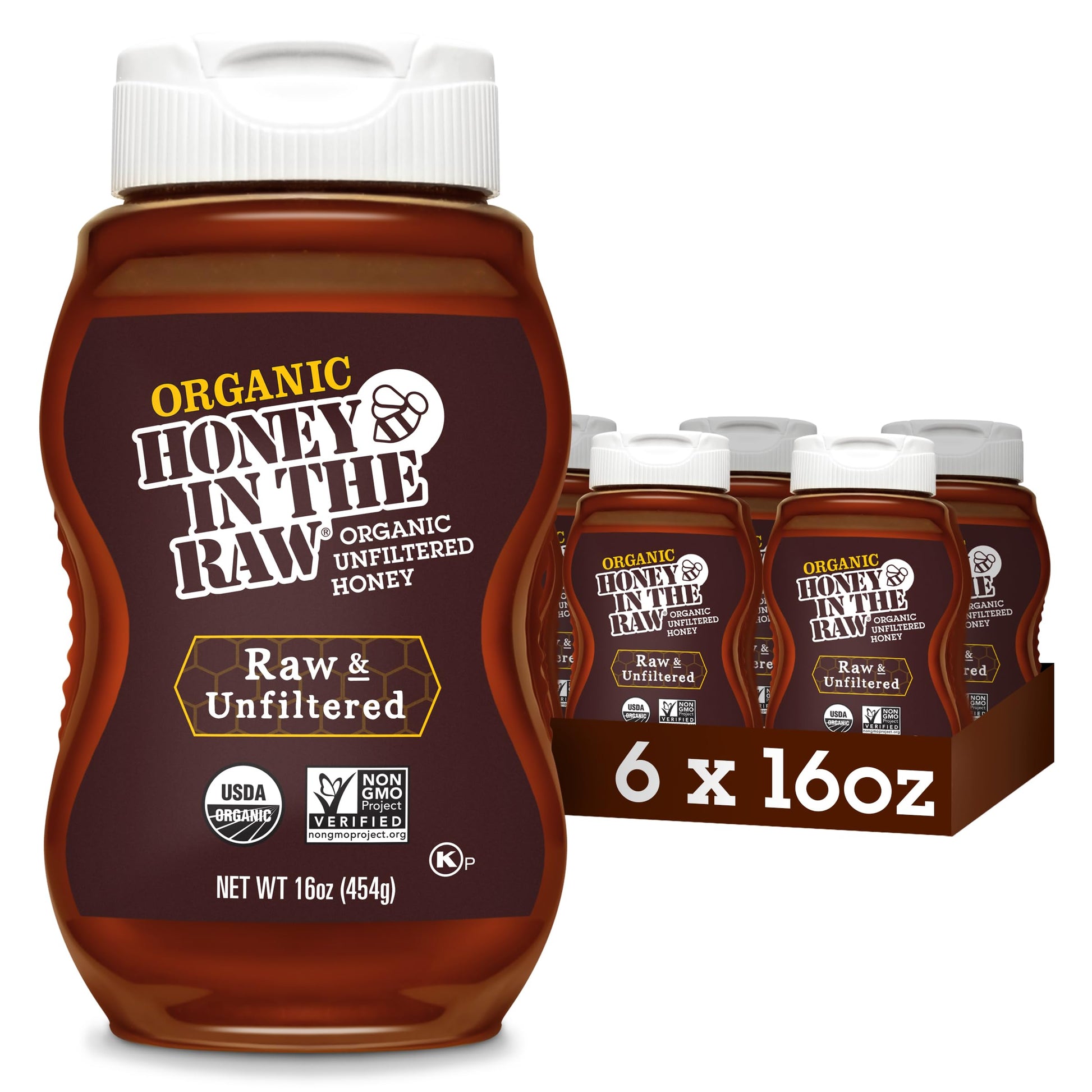 Honey In The Raw Unfiltered Organic Honey, Pure Sweet Honey From Brazil For Coffee, Tea, Yogurt, Snacks, Sauce, Salad Dressing,