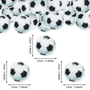 48 Pcs Edible Soccer Ball Cupcake Toppers Wafer Paper Soccer Cupcake Picks Edible Football Cupcake Decorations For Sports Soccer