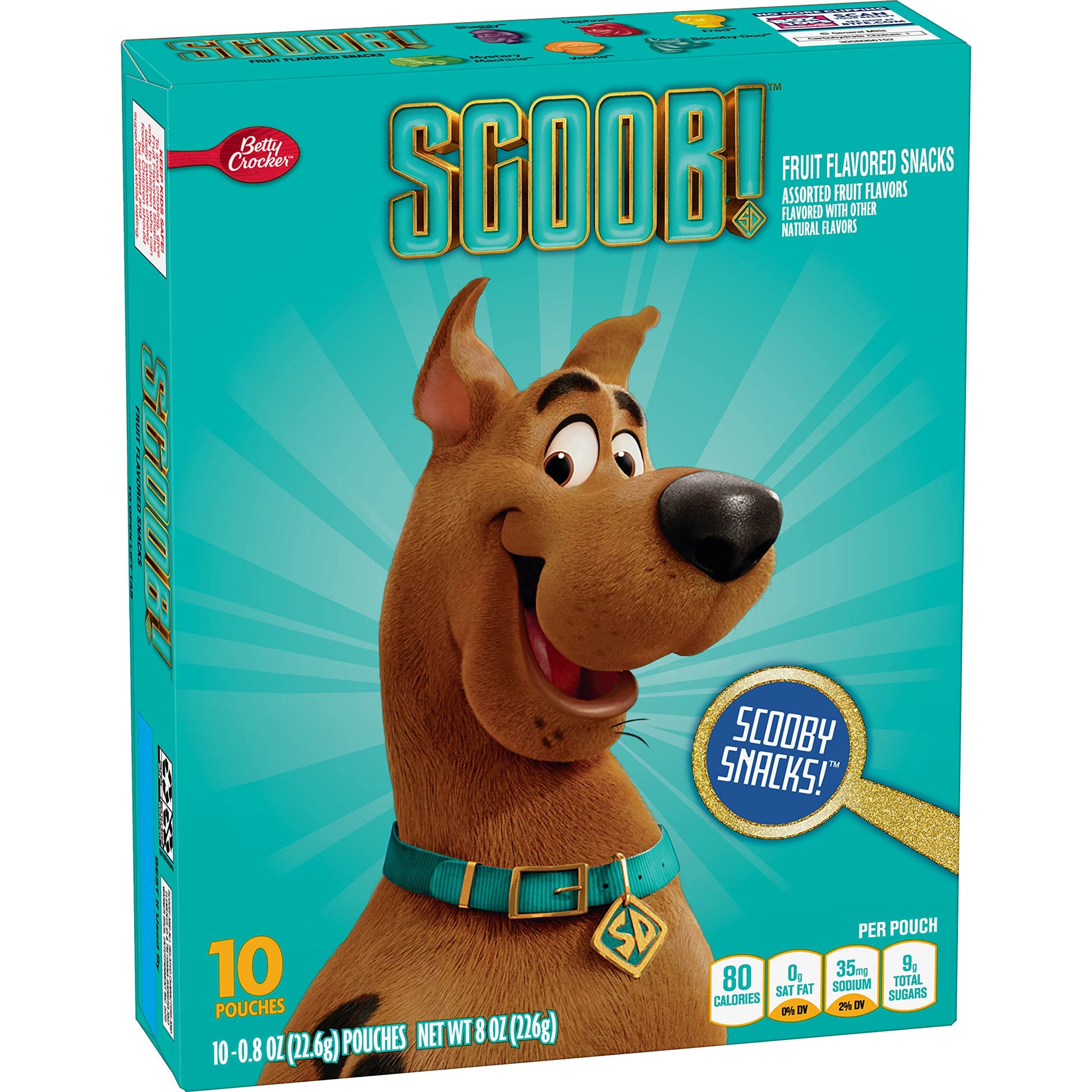 Scooby-Doo Fruit Flavored Snacks, Gluten Free, Kids Snacks, 10 Ct, 8 oz