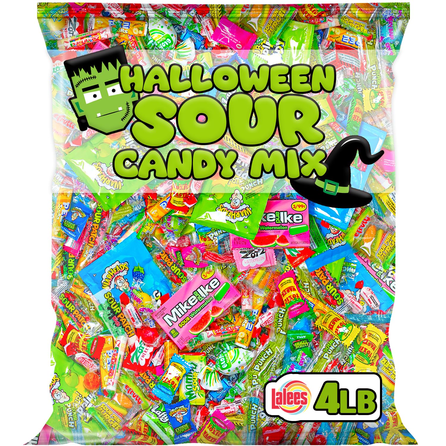 Halloween Sour Candy Bulk - 4 Pounds - All Sour Candy Variety Pack - Bulk Sour Candy Mix - Assorted Pinata Candies - Goodie Bag
