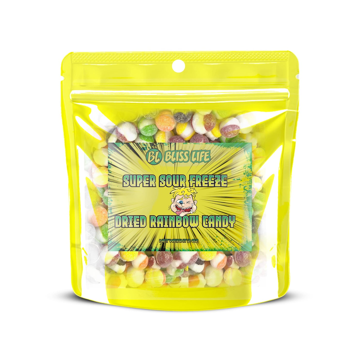 Super Sour Freeze Dried Rainbow Candy Freeze Dried Sour Skittles Candy 3Oz Package. Very Sour Freeze Dried Candy. Unique, Weird