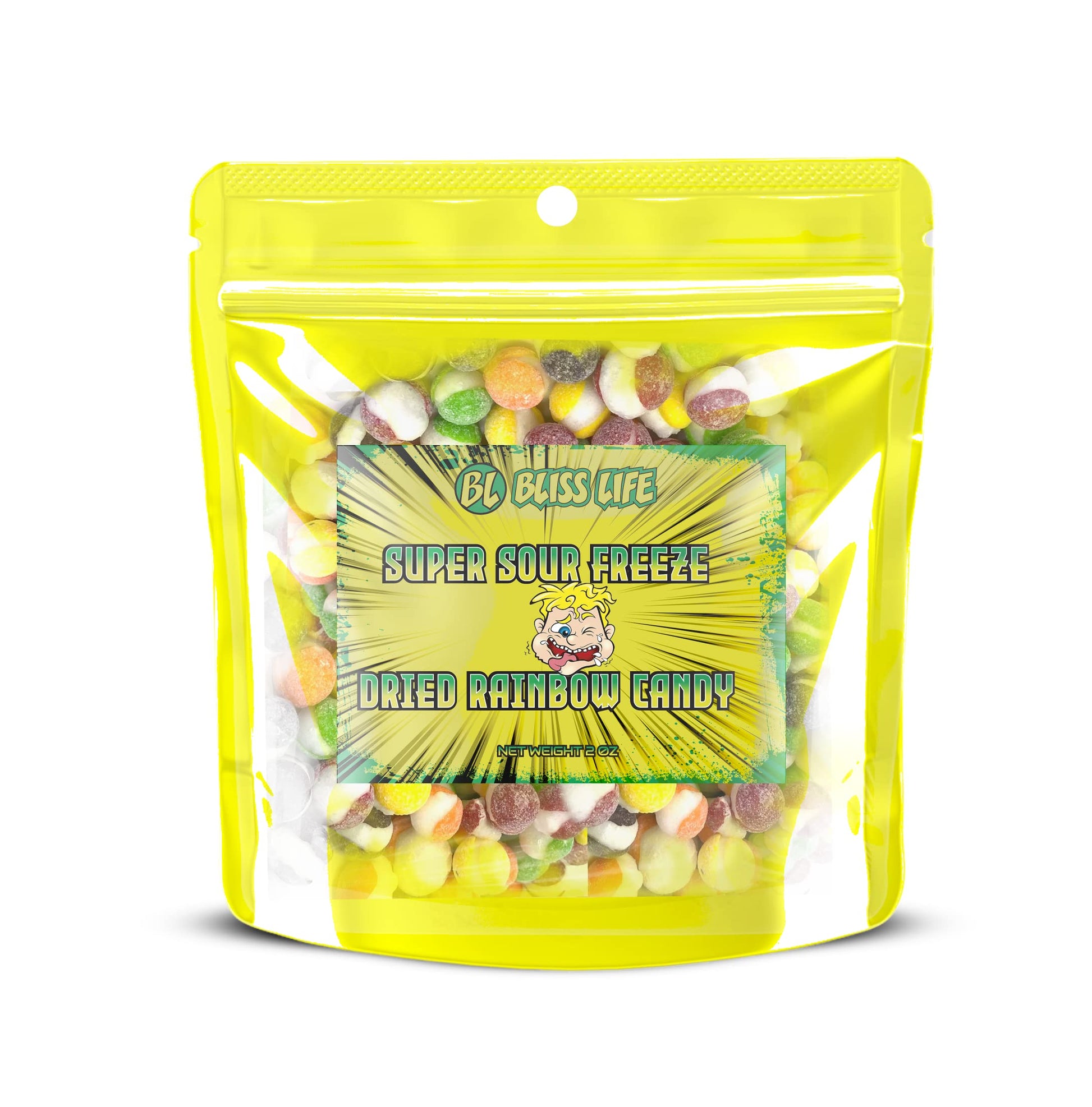 Super Sour Freeze Dried Rainbow Candy Freeze Dried Sour Skittles Candy 3Oz Package. Very Sour Freeze Dried Candy. Unique, Weird