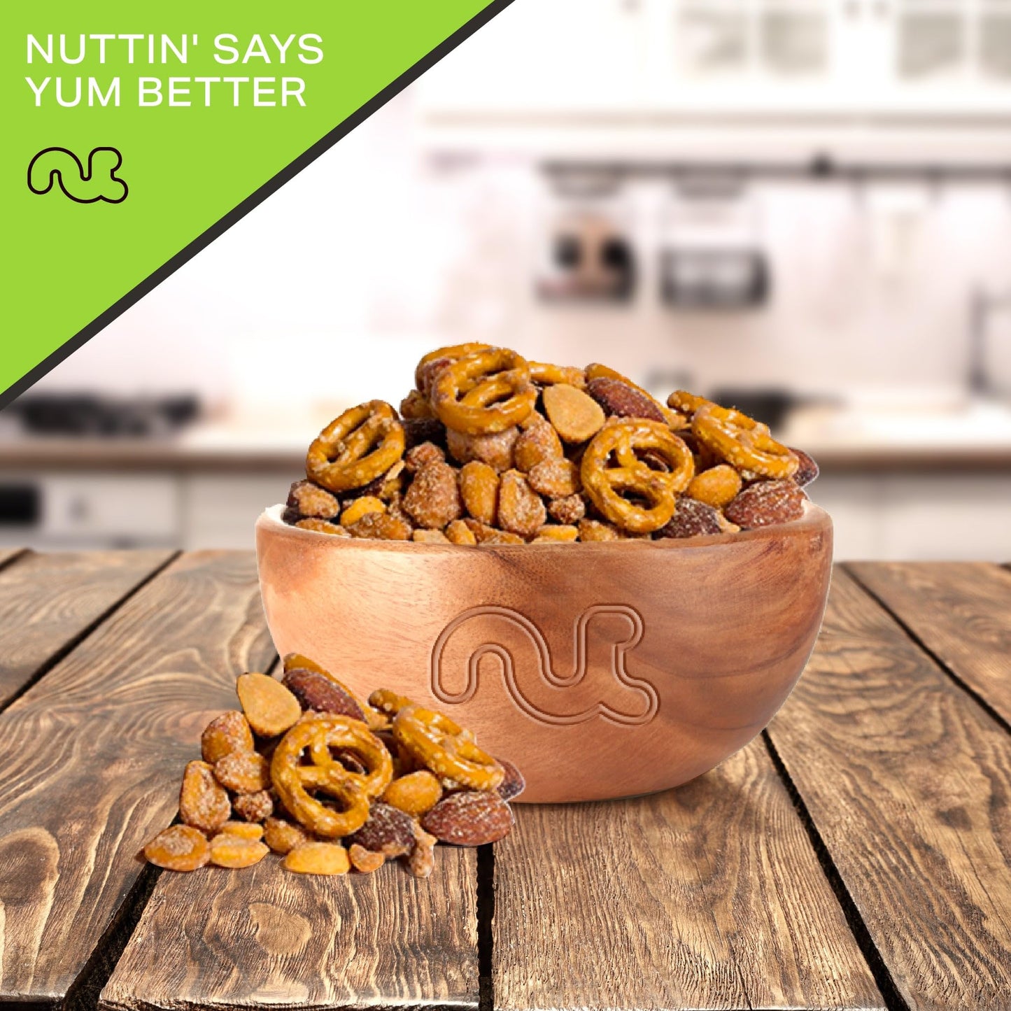 Nut Cravings Party Bar Nut Mix - Smoked Almonds, Pretzels, Toffee Peanuts - 48oz (3 LB) - Resealable Bag