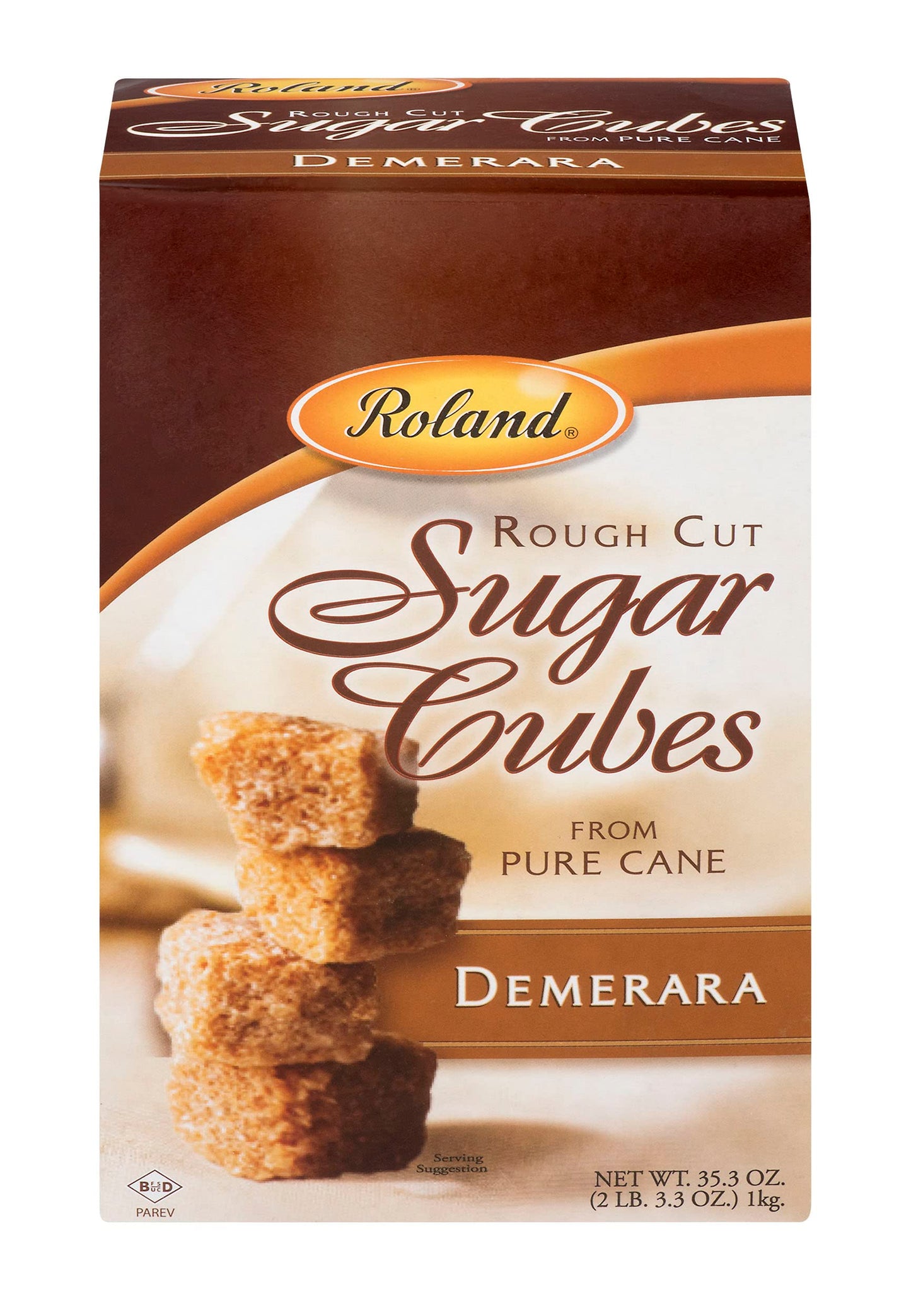 Roland Foods Demerara Brown Sugar Cubes, 35.2 Ounce Box, Specialty Imported, Model 70834, Brown